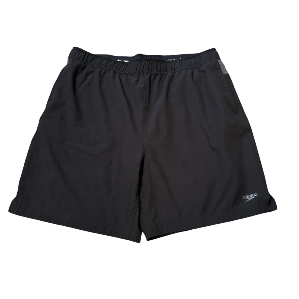 Speedo Black Athletic Swim Shorts Lightweight Elastic Waist
